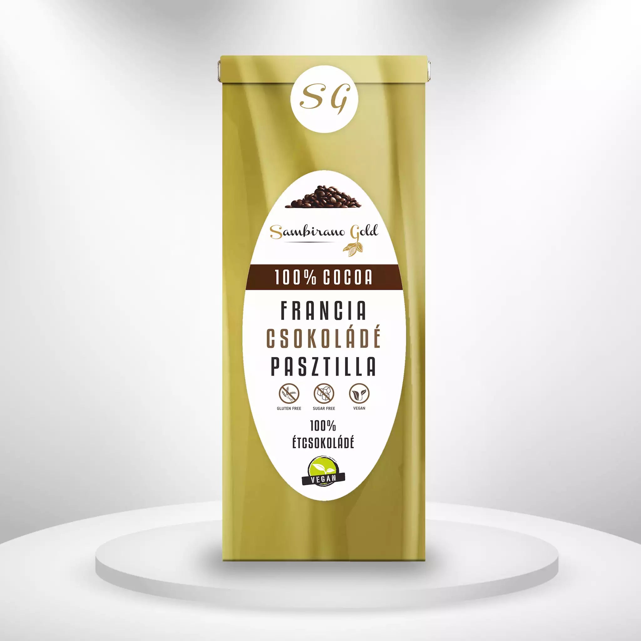 Sambirano Gold - 100% kakaó tartalmú francia étcsokoládé pasztilla