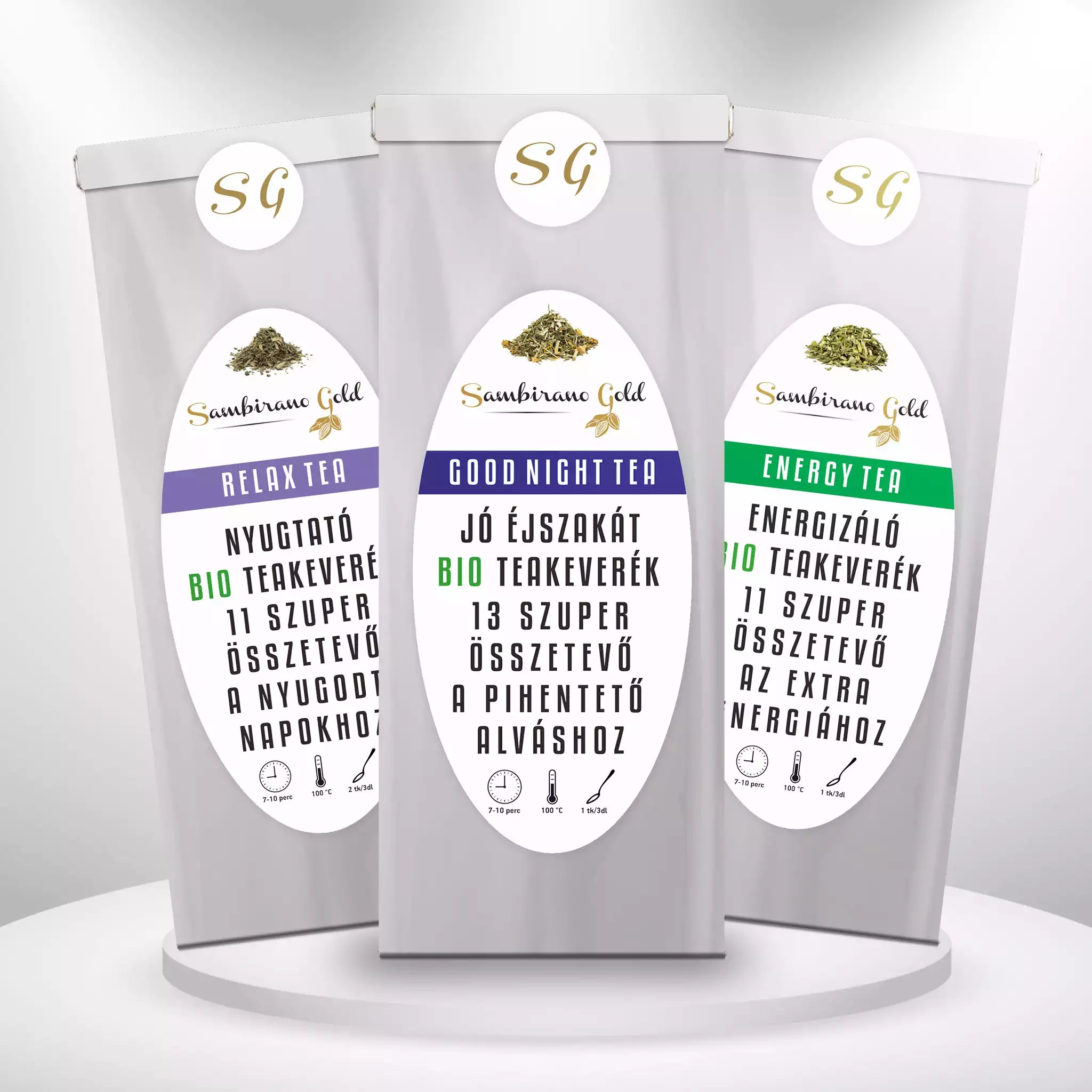 Sambirano Gold - Funkcionális tea kombó - Energia - Relax - Alvás