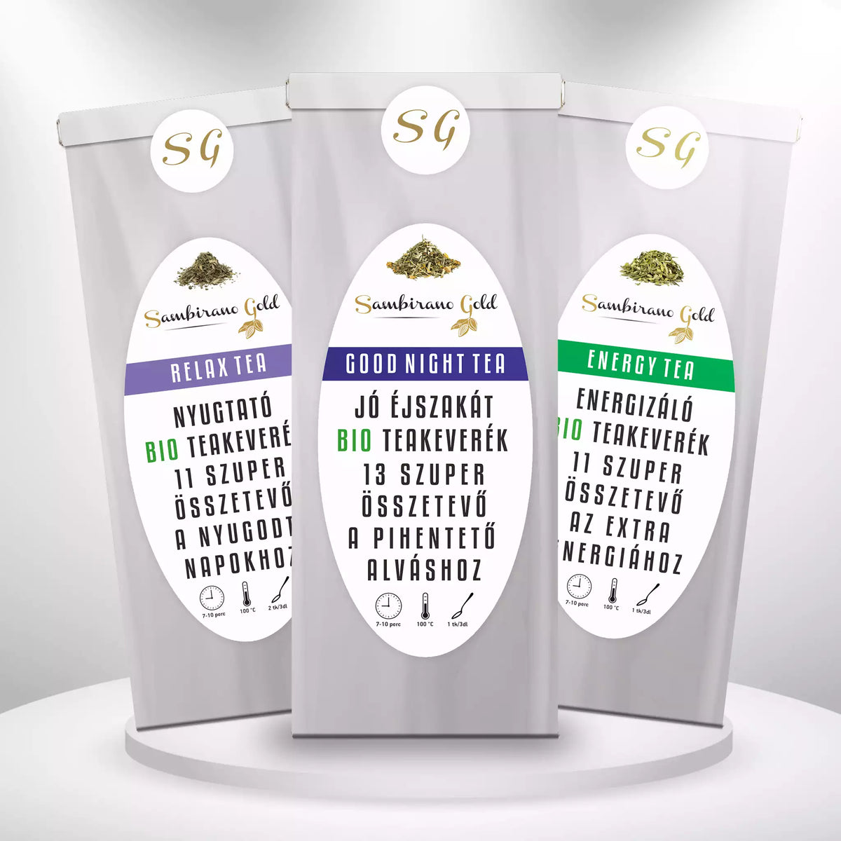 Sambirano Gold - Funkcionális tea kombó - Energia - Relax - Alvás